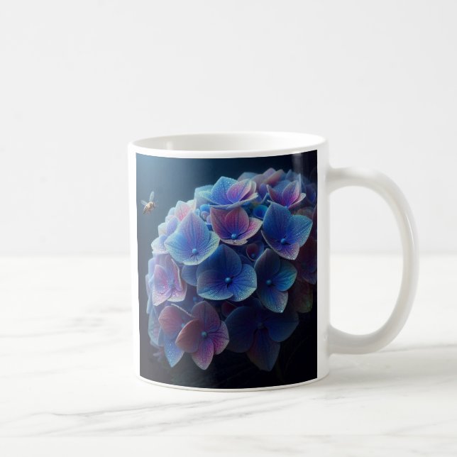 Mug Hydrangeas Floral Purple et Bleu (Droite)