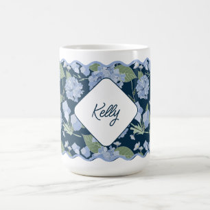 Mug Hydrangeas Girly Delicate Personnalisé Côtier