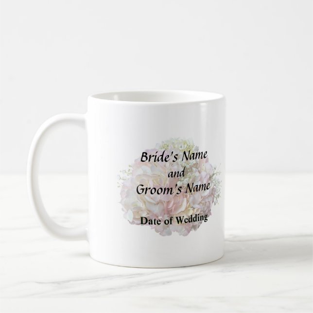 Mug Hydrangée Rose Pale Avec Bébé Respiration (Gauche)