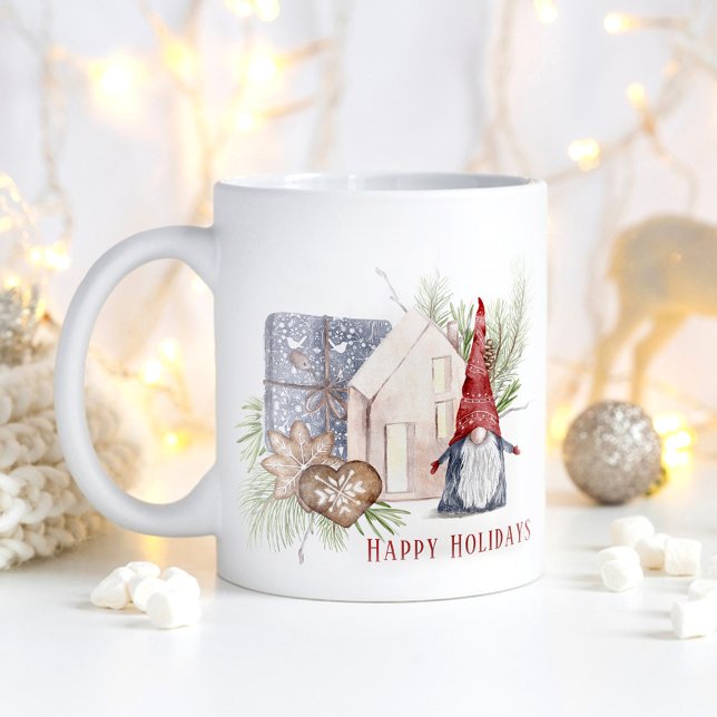 Mug Hygge Christmas mignon Gnome Nordic Holidays (Hygge Christmas Cute Gnome Nordic Holidays Coffee Mug)