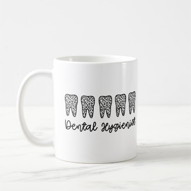 Mug Hygiéniste dentaire | RDH Dentist Léopard dents ca (Gauche)
