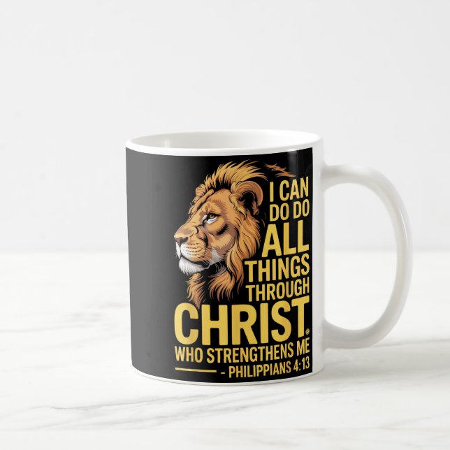 Mug I Can Do All Things Through Christ, Cross Lino Chr (Droite)
