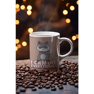 Mug I Can Do Everything! Confident Raccoon Gift