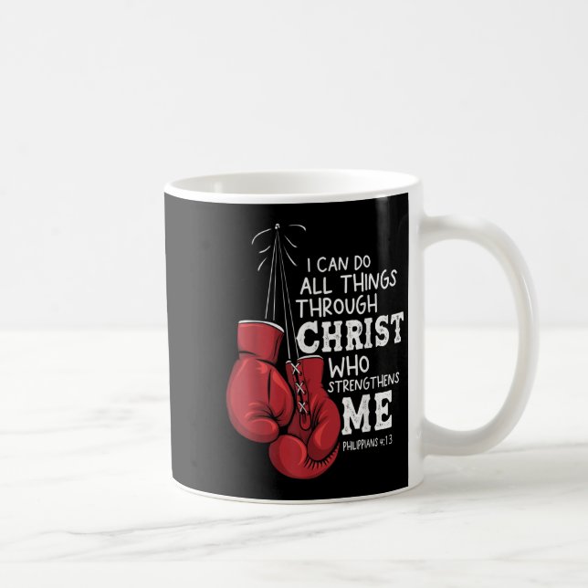 Mug I Can Do Things Christian Boxing Quote Philipans 4 (Droite)