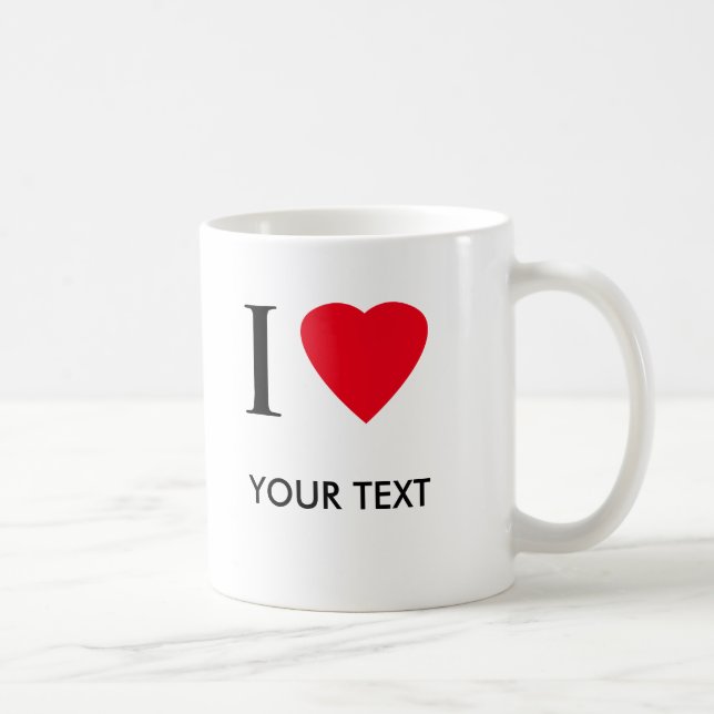 Mug I COEUR (votre texte) (Droite)