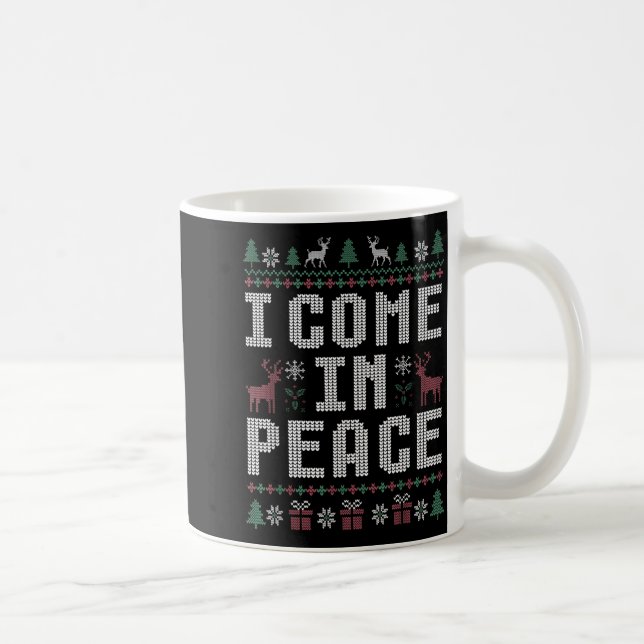 Mug I Come In Peace Couple Matching Ugly Christmas Swe (Droite)