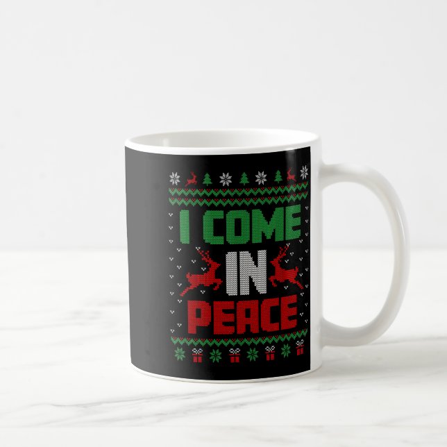 Mug I Come In Peace Couple Matching Ugly Christmas Swe (Droite)
