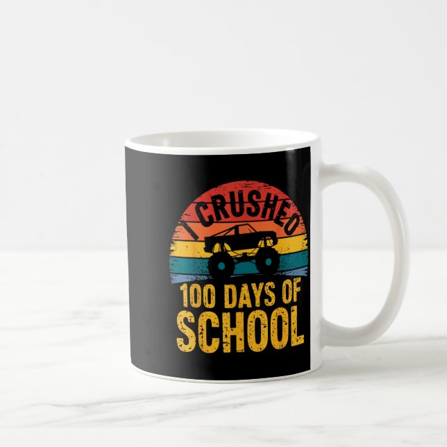 Mug I Crushed 100 Days Of School Truck Lovers Kids Tea (Droite)