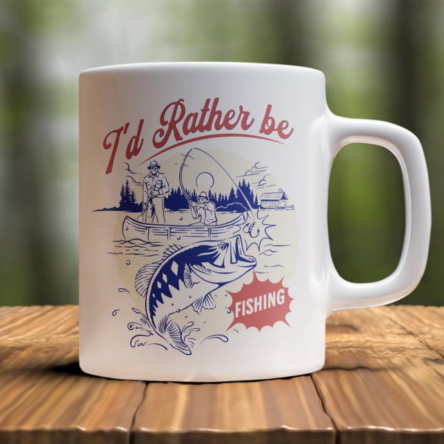 Mug I’d Rather Be Fishing, Funny Fishing Saying (Créateur téléchargé)