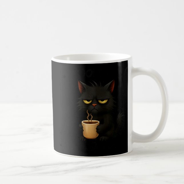 Mug I Don't Do Mornings Funny Quote Black Cat Lover Gi (Droite)