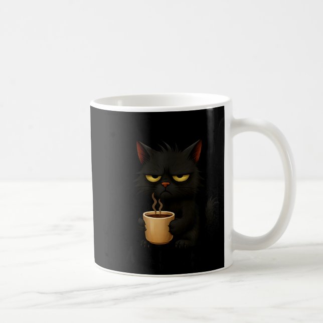 Mug I Don't Do Mornings Funny Quote Black Cat Lover Gi (Droite)