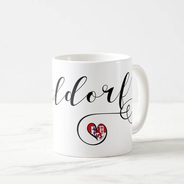 Mug I Heart Düsseldorf, Drapeau, Allemagne (Devant droit)