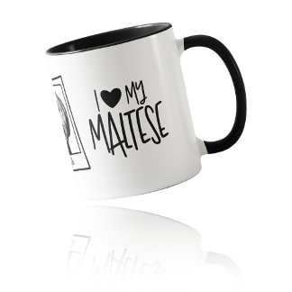 Mug I Heart My Maltese Pop Art Custom Photo & Name