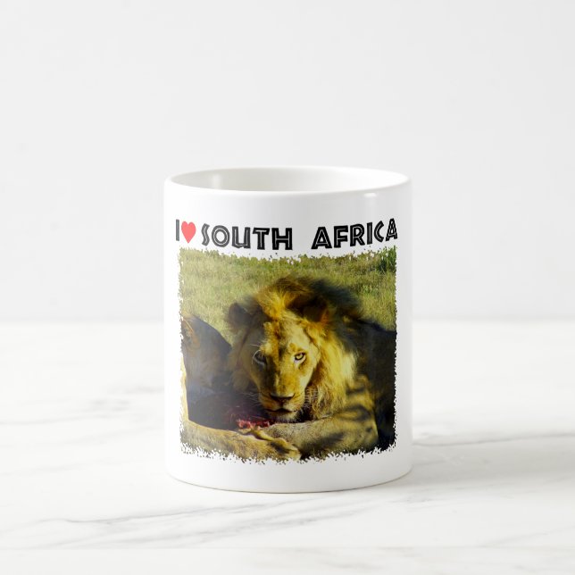 Mug I Heart South Africa Lion Stare (Centre)