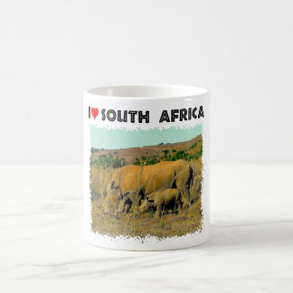 Mug I Heart South Africa Rhino parmi les roseaux