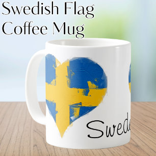 Mug I Heart Suède Drapeau suédois