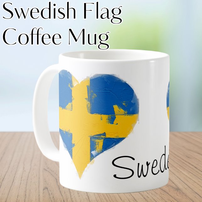 Mug I Heart Suède Drapeau suédois (I Heart Sweden Swedish Flag Coffee Mug. Celebrate your Swedish ancestry and heritage this midsummer.)