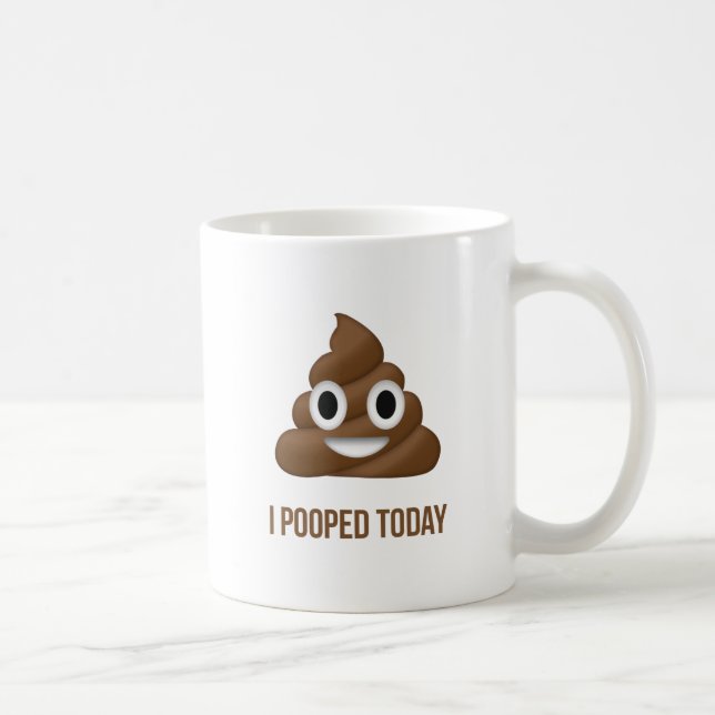 Mug I le double drôle d'émoticône de Pooped (Droite)