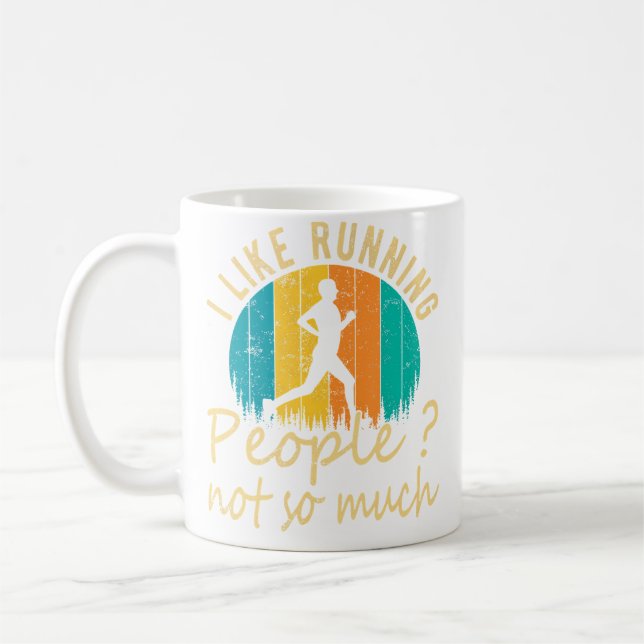 Mug I Like Running People Not So Much Funny Running (Gauche)