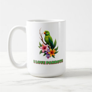 Mug "I Lots Parrots - Perroquet Tropical Coloré & Flow