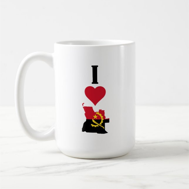 Mug I Love Angola Vertical I Heart Angola Pays Drapeau (Gauche)