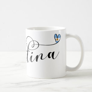 Mug I Love Argentina, Argentine Flag Heart