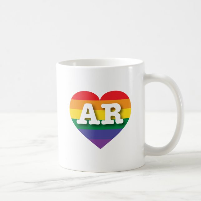 Mug I Love Arkansas Rainbow Heart (Droite)