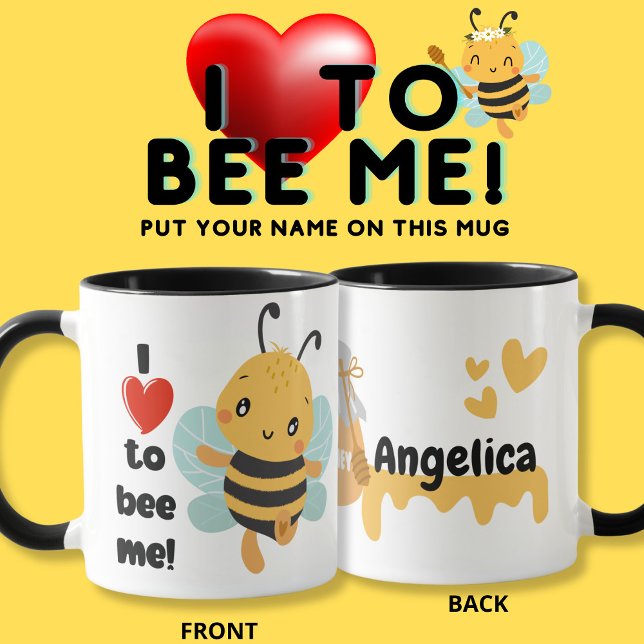Mug "I love Bee me" Bumblebee avec le nom personnalisé (Créateur téléchargé)