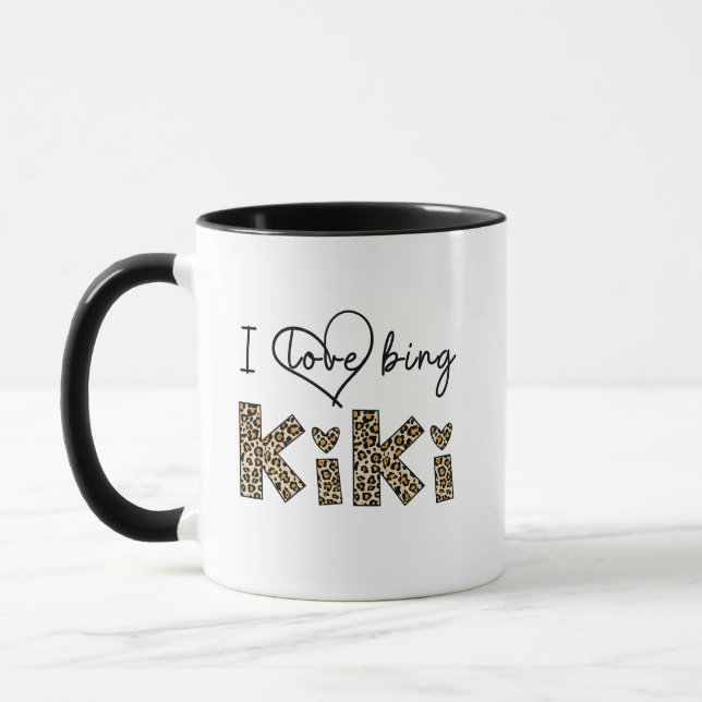 Mug I Love Being Kiki léopard plaid (Gauche)