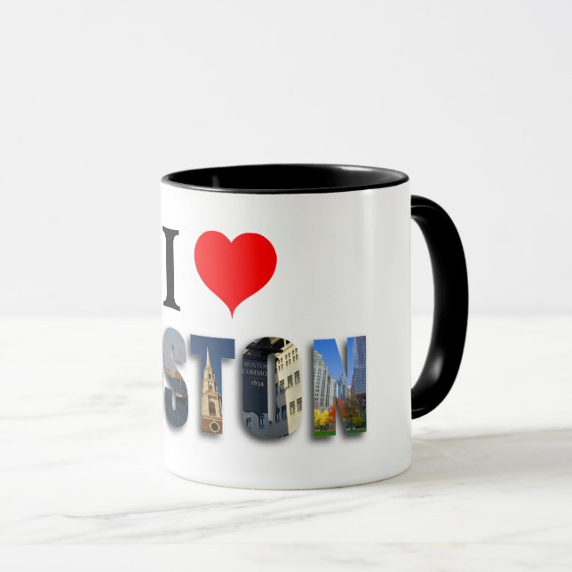Mug I Love Boston Massachusetts Travel City Photo (Devant droit)