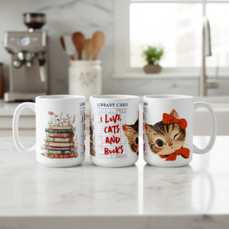 Mug I Love Cats and Books