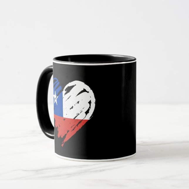 Mug I Love Chile - Chilien Drapeau Coeur (Devant gauche)