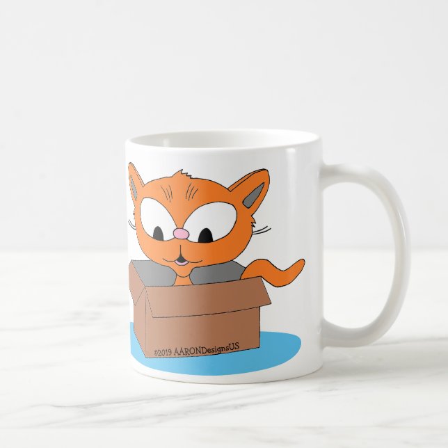 Mug I Love (coeur) MY GINGER CAT Cute Cat in Box (Droite)