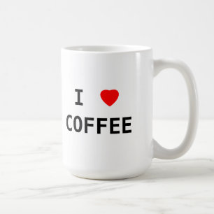 Mug I Love Coffee Red Heart Texte Fan de café Cadeau