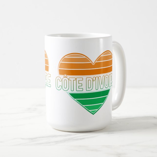 Mug I Love Côte d'Ivoire, Côte d'Ivoire Coeur (Devant droit)