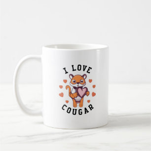 Mug I Love Cougar Design Cool