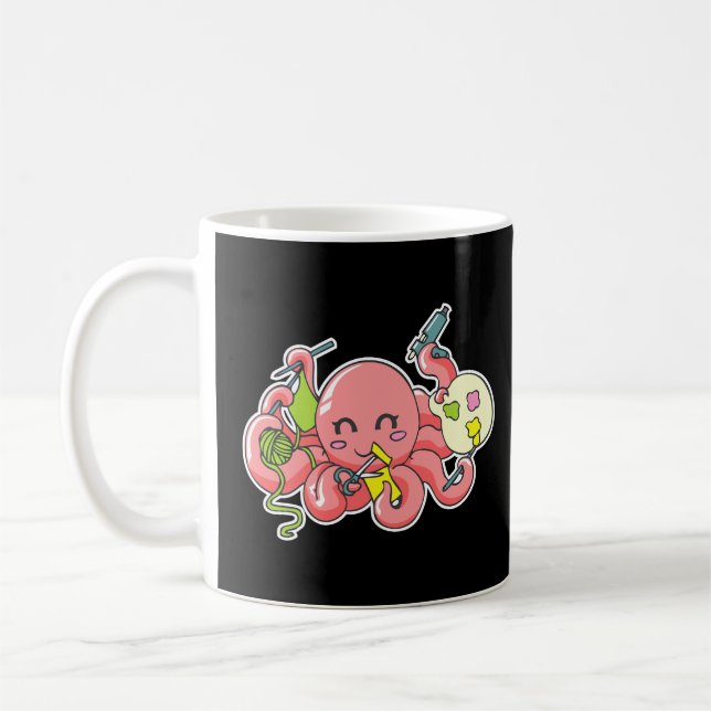 Mug I Love Crafting Octopus Paper Arts Craf Cadeau (Gauche)