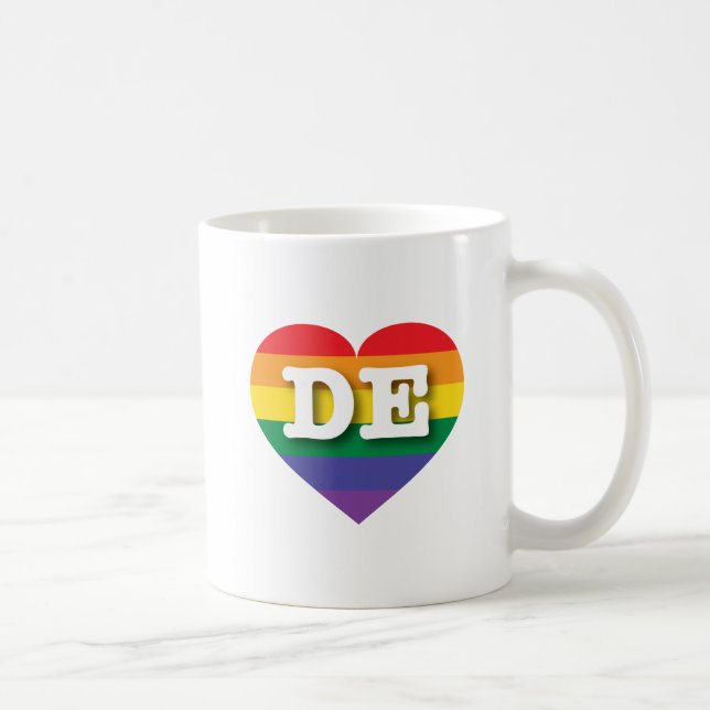 Mug I Love Delaware Rainbow Heart (Droite)