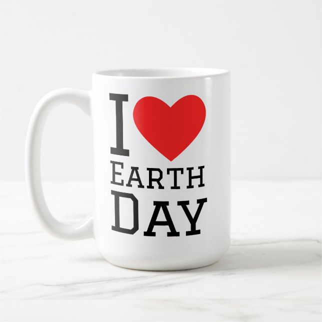 Mug I love earth day square sticker (Gauche)