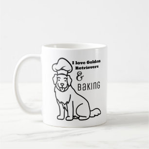 Mug I Love Golden Retrievers et Baking Line Art