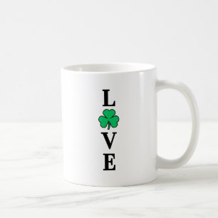 Mug I Love Irlande Shamrock Clover Leaf Simple Elegant