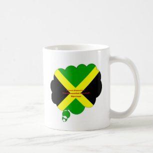 Mug I Love Jamaica Text on Flag Art Print