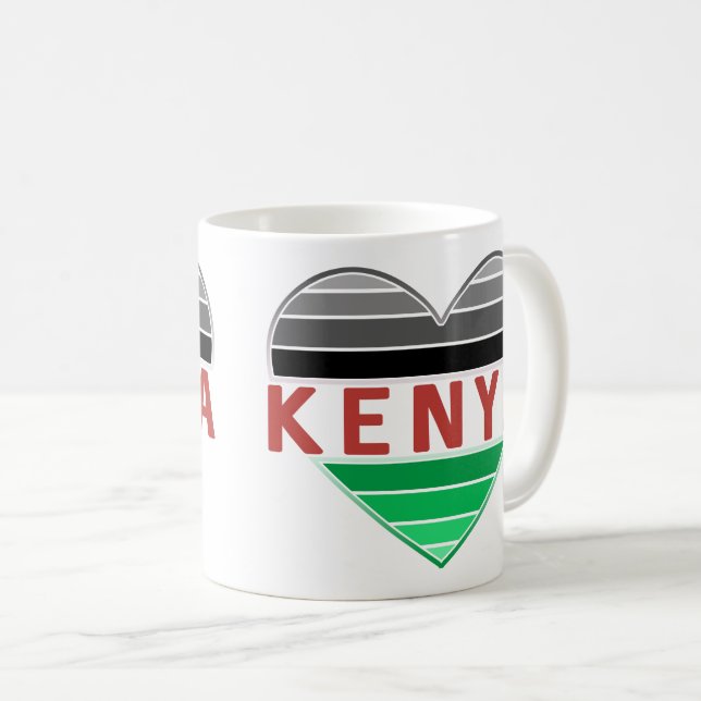 Mug I Love Kenya, Kenyan Heart (Devant droit)