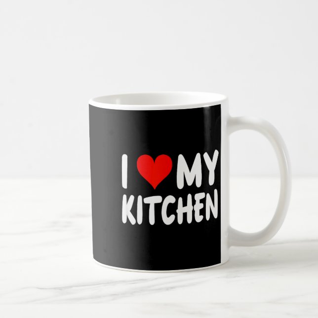 Mug I Love Kitchen - Heart - Funny Cute Cook Remodel C (Droite)