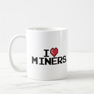 Mug I Love Miners Red Heart Funny Mineurs mineurs mine