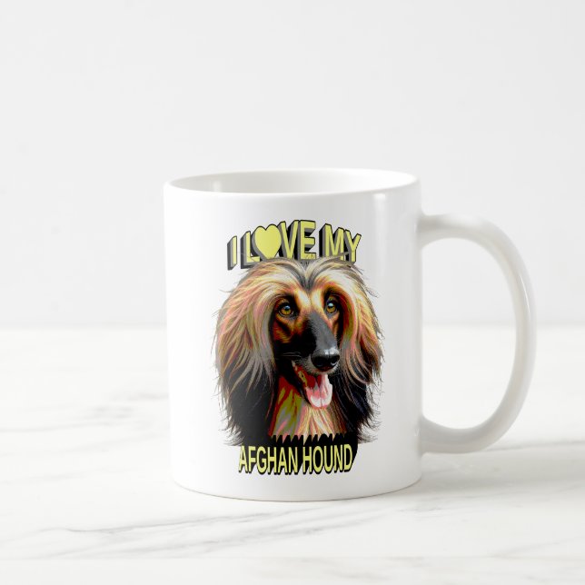 Mug I Love My Afghan Hound – Elegant Dog Lover Design (Droite)