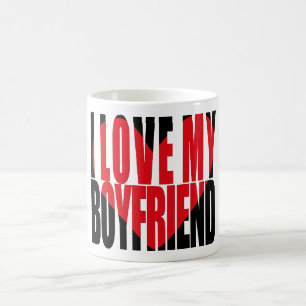 Mug I Love My Boyfriend Coeur Typographie
