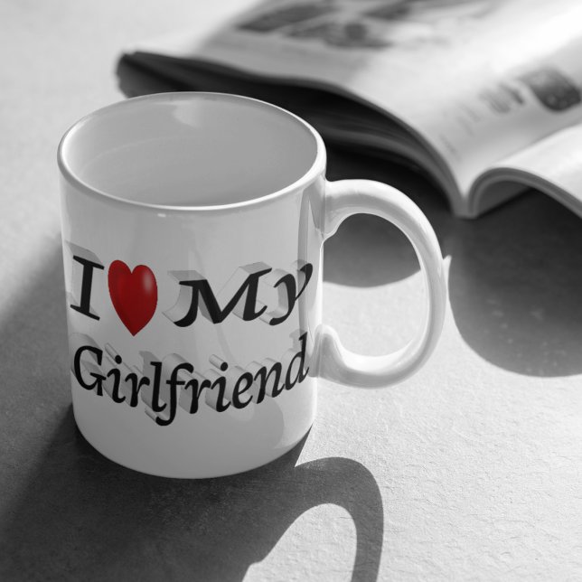 Mug I Love My Girlfriend mignon texte noir (Créateur téléchargé)