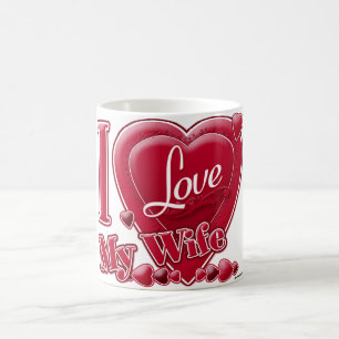 Mug I Love My Wife rouge - coeur
