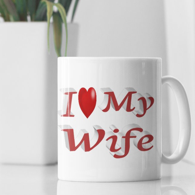 Mug I Love My Wife texte rouge mignon (Créateur téléchargé)